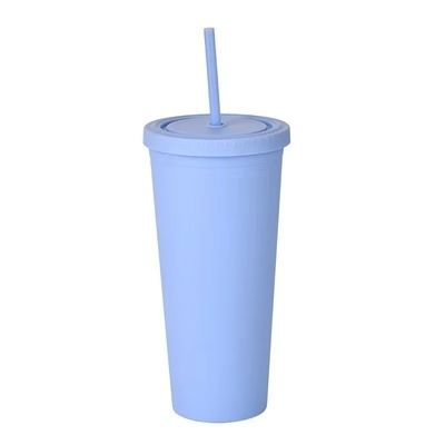 Farbenfrohe 450/650ml Süßigkeiten Farbe Doppelisolierte Kunststoff-Tumbler Acryl-Matte-Tumbler mit Stroh Vakuum versiegelte Isolierung Spritzgehalt Design