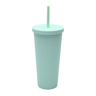 Breitmaul Einzelwand 24 Unzen Plastik-Tumbler Klar Custom Plastik-Tumbler Tassen Massen mit Stroh und Deckel Standardgröße Becherhalter freundlich