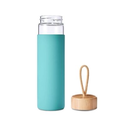 Schlankes Design Premium-Schule Funky undichtes Glas Wasserflasche Glas Motivationsflasche mit Tragbarer Hülle einfach zu benutzen und zu tragen
