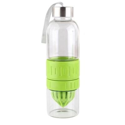 Einfache Beförderung im Freien 700 ml Glas Infusionsflasche Bpa frei Tritan Wiederverwendbares Glas Frucht Infuser Wasserflasche undicht Ober und breiter Mund