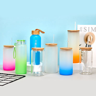 Stilvolle moderne Glasflasche Glasflasche Eiskaffee Tassen mit Deckel Glas Getränkebehälter 350/480ml Leichtgewicht leicht zu reinigen