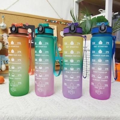 Langlebige, sichere, funktionelle Gestaltung, große, personalisierte Sportflaschen, 32 Oz Wasserflasche mit Zeitmarker und Stroh für alle Aktivitäten im Innen- und Außenbereich