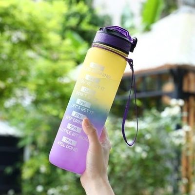 Leckdichte BPA-freie Wasserflaschen 32 Oz große Motivationsflasche mit Zeitmarker und Stroh für Fitness- und Outdoor-Enthusiasten